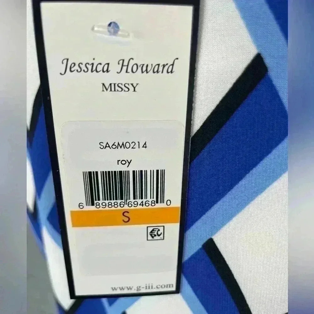 New NWT Jessica Howard Women's Size S MISSY Dress Blue Purple White‎ Diamond - Picture 6 of 12